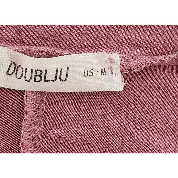 Doublju Dusty Rose Shark Bite Hem Top Medium Lightweight Flowy Stretchy Soft - Picture 4 of 5
